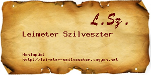 Leimeter Szilveszter névjegykártya